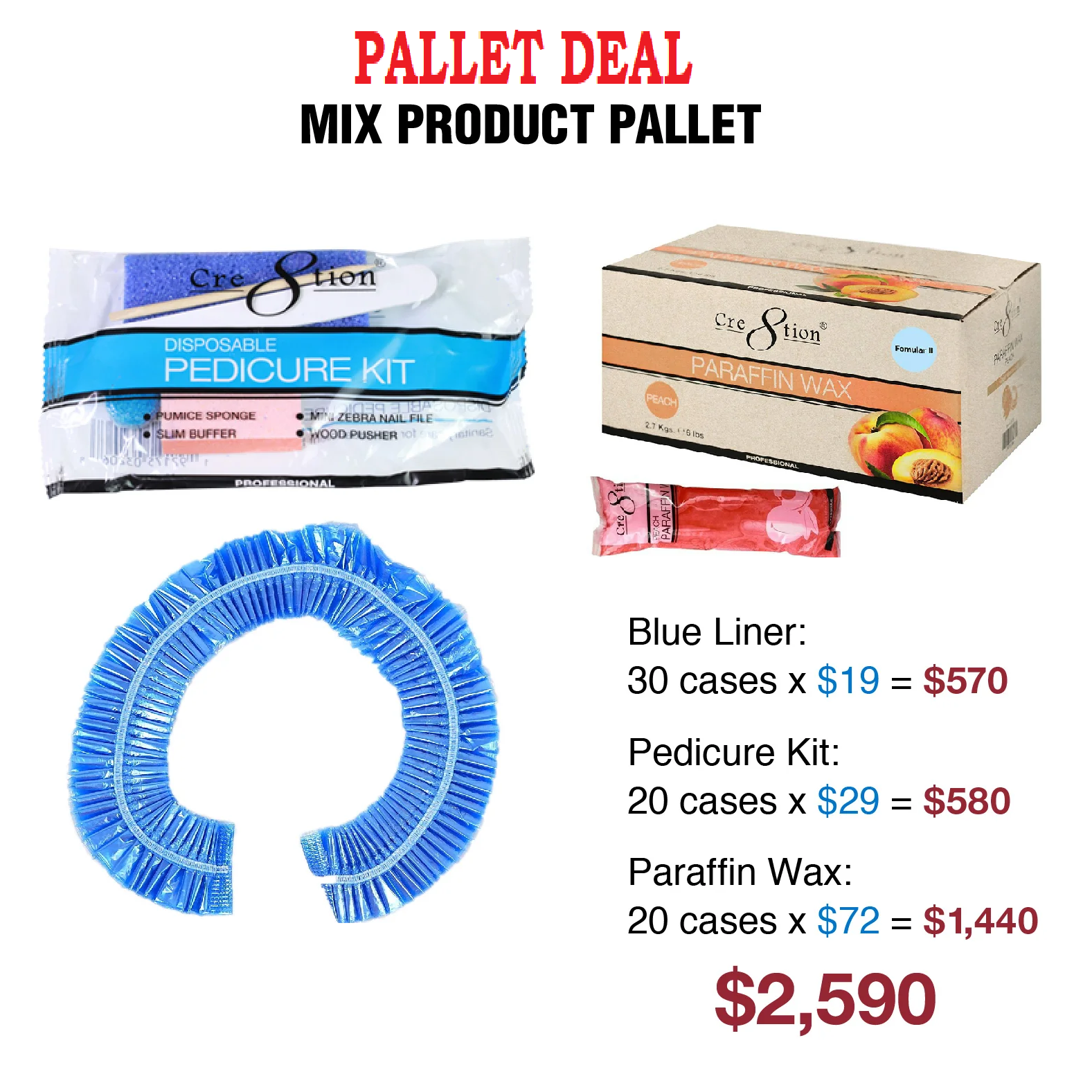 pallet deal nail, nail liner, nail pedikit, paraffin wax