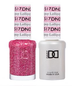 DND517 Lollipop #517 – A juicy brilliant mid-tone pink glitter