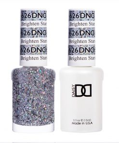 DND626 Brighten Stars #626 – A confetti-inspired silver-gray with multi-colored glitter