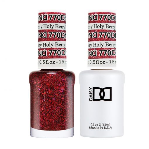 DND770 Holy Berry #770 – A bold ruby red with warm-toned glitter